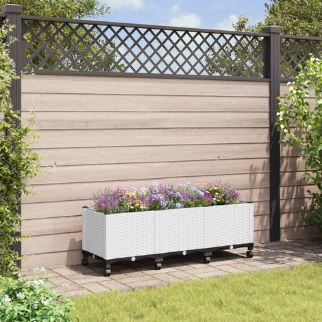 Teenpull – Gartenpflanzer mit Rädern Weiß 120 x 40 x 48 cm PP (1/5)
