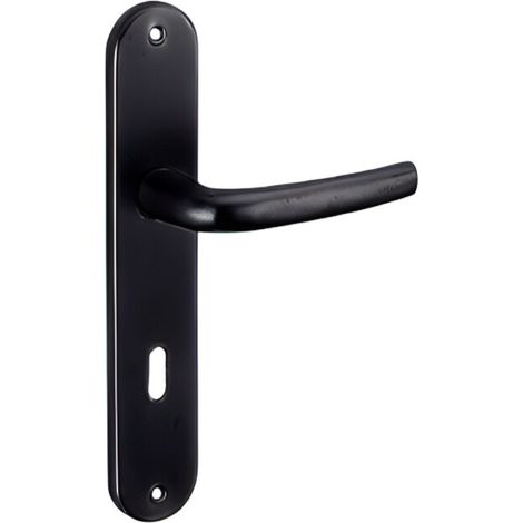 Thirard – Poignée de porte intérieure Maia – Aluminium embouti noir – Carré 7mm – Entr'axes 195mm – Pour portes de chambre