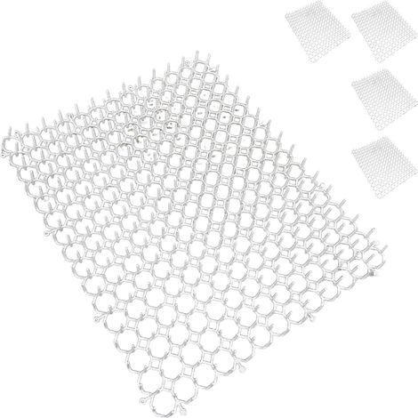 Relaxdays Rete a spine, set da 5, barriera anti-intrusione per martore e gatti, protezione per aiuole, plastica bianca