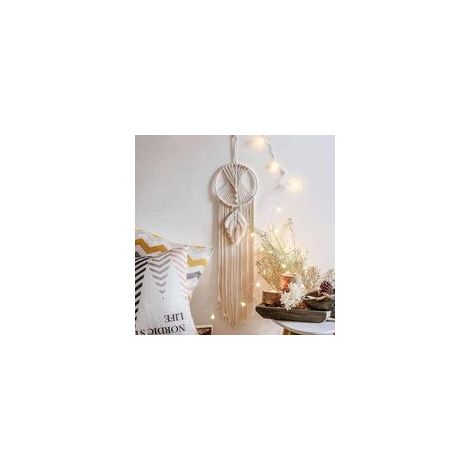 Großer, im Boho-Stil gefertigter Makramee-Traumfänger aus Baumwolle zum Aufhängen an der Wand. Ideal als Hochzeitsdekoration, Valentinstagsgeschenk, Geburtstagsgeschenk oder für Klassenkameraden. – Cr
