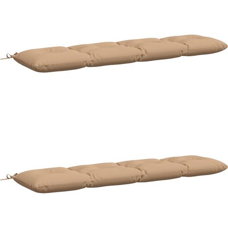 Bankkissen VIANEN 2 stk. 100 % Polyester Sand 180 x 40 x 12 cm vidaXL (1/5)