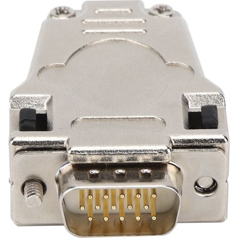 Connecteur série D-SUB ignifugé 15 broches mâle avec boîtier métallique DB15P M-180 (1/5)