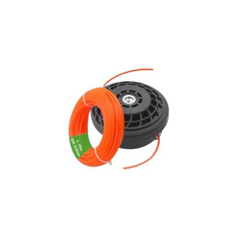 Accessorio per testina di taglio con filettatura sinistra M10 x 1.25 e filo tondo in nylon da 2,4 mm x 15 m - Crezuo