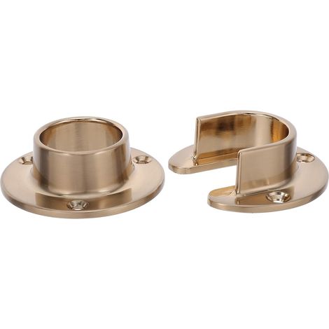 Supports de tringle à vêtements en acier inoxydable doré, robustes, pour barres 34 mm, idéaux les (1/5)