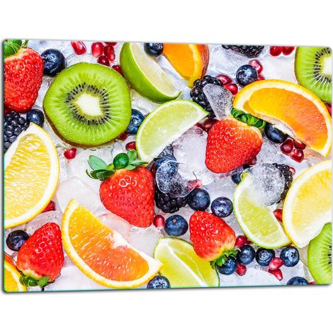 Planche à découper en verre 52x40 fruits