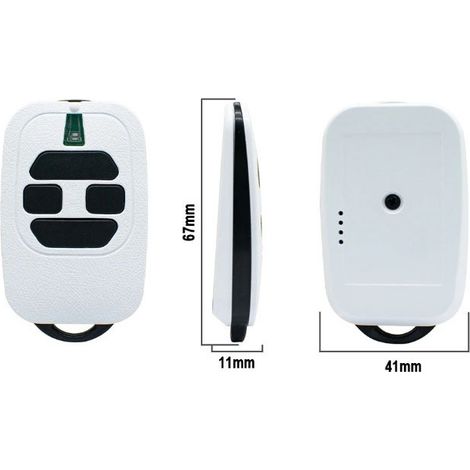 Funkfernbedienung 433,92 MHz – Kompatibel mit Toren, Garagentoren und Smart-Home-Systemen (2 Stück, Protokoll MIOTR2/TR4/R2/N4)