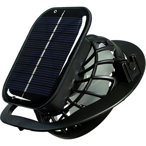 Ventilateur portable rechargeable, chargement solaire USB, refroidissement, batterie 1000 mAh, compatible avec les casquettes solaires, type à trou (1/5)