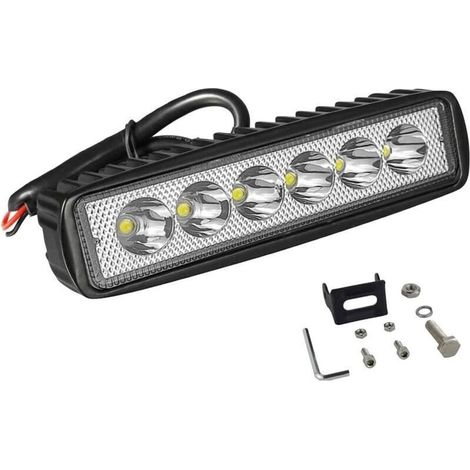 Ulisem1 Pcs Phare LED, 6 Pouces 18W Projecteur Barre LED 12v pour Moto Voiture Camion SUV Bateau (1/4)