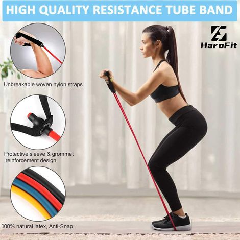Bandes De Résistance Avec Poignées - Bandes Élastiques Pour Entraînement Physique Et Rééducation - 1 Pièce (1/5)