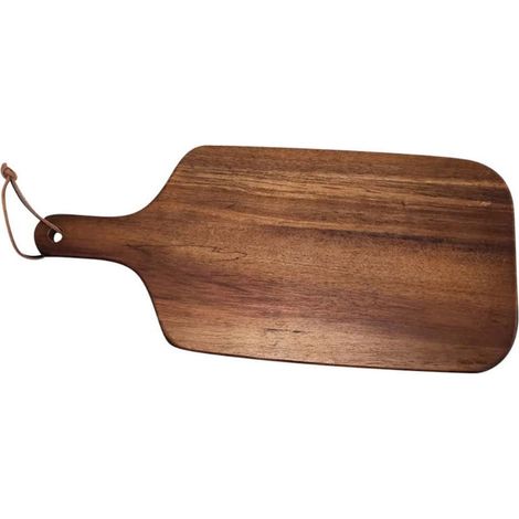 Planche À Découper En Bois D'Acacia - 39 x 18 x 1,5 cm - Pour Viande Fromage Légumes Fruits Pain - Avec Poignée - 1 Pièce (1/5)