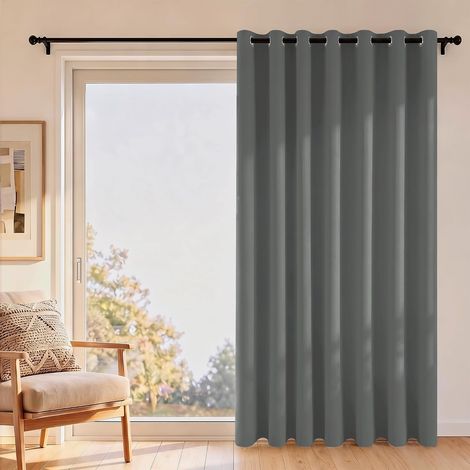 Hiasan Rideau Separation de Piece, 203 x 213 cm (L x H), Gris Foncé Occultant Thermique à œillets, Lumineux Bloquer pour Maison Chambre Salon Bureau, 1 Piece (1/5)