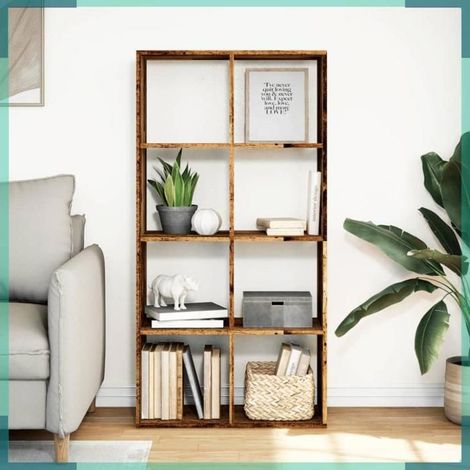 858028 étagère séparatrice de pièce vieux bois 69,5x29x137,5 cm (1/5)
