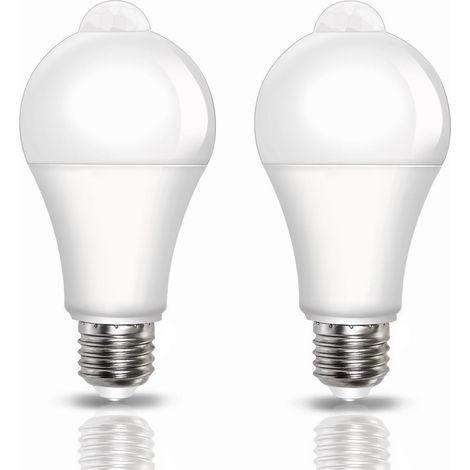 LaBlanc - Lampadina con sensore di movimento E27 9W, 800LM, bianco freddo 6000K, lampadina LED E27 con sensore PIR, accensione/spegnimento automatico, per corridoio, scale, garage, CA 220V, 120 gradi,