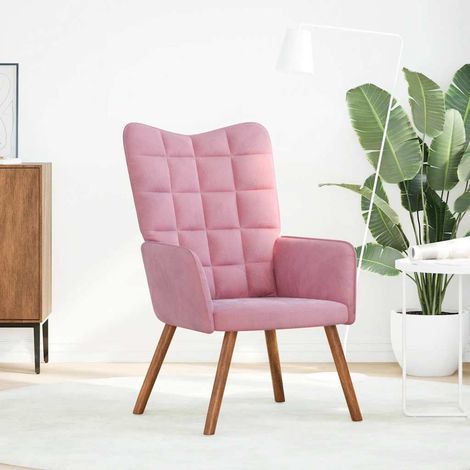 Chaise de salon,Chaise de relaxation Rose Velours CFW87249 (1/5)