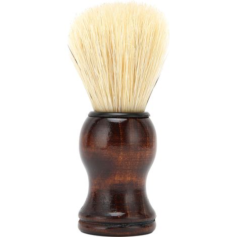 Brosse à barbe en bois avec manche léger, pinceau de rasage pour barbe et nettoyage doux (1/5)