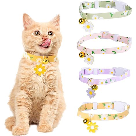 Ensembledequatrecollierspourchat,collierajustablepourchaton,collierpersonnaliséavecclochetteetboucledesécurité (1/5)
