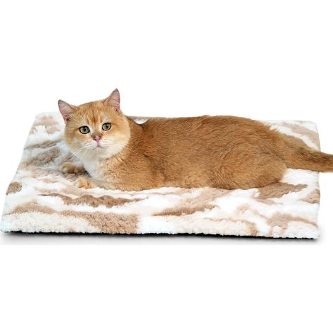Tapis Auto-Chauffant en Peluche, 60 x 45 cm, sans Électricité, Marron (1/5)