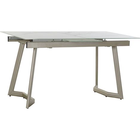 Table salon verre élégance contemporaine extensible - Doré et blanc élégant (1/5)