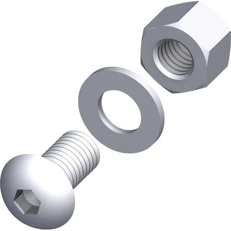 alfer Linsenkopfschrauben-Set M6 x 50 mm, 5 Stück Schrauben Linsenschrauben (1/2)