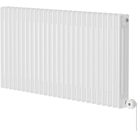 Wholesale Domestic Colosseum White 600mm x 1177mm Horizontal Digital Thermostatic Electric Triple Column Radiator (1/5)