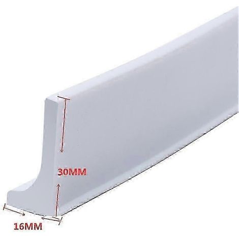 JIAJIEFANG Wasserdichte Badezimmer-Dichtungsleiste – Wassersperre für Badezimmer, 100 cm, weiß (1/5)