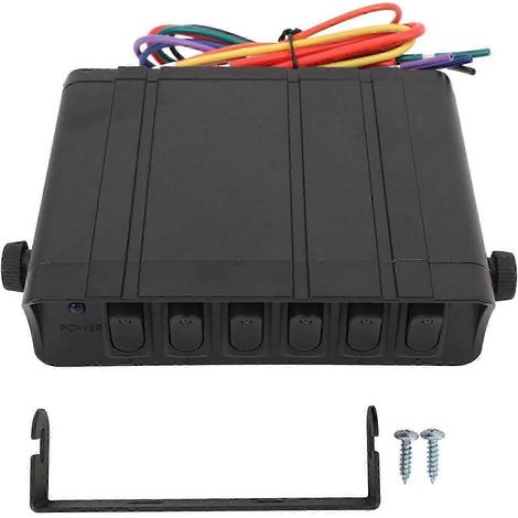 Boîtier d'interrupteur à bascule 6 positions DC12V à 24V 40A SPST, compatible avec automobiles, voitures, bateaux, camping-cars et SUV, bleu, qualité supérieure WHBYV (1/4)