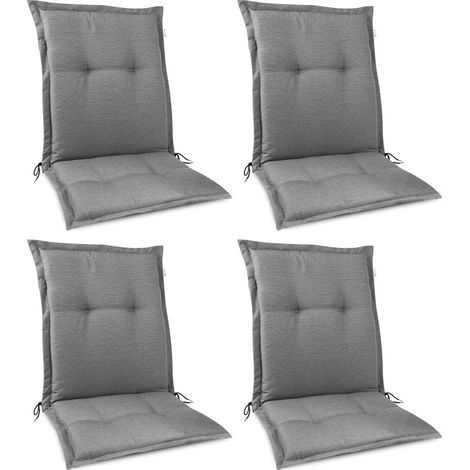 4x Set Premium Gartenstuhlauflage Niedriglehner 105x50x7cm, Hellgrau (1/5)