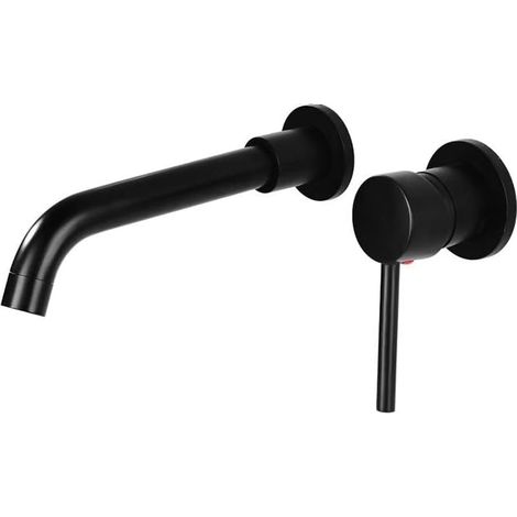 Grifo de lavabo de pared, grifo de agua fría y caliente en la pared, grifo de lavabo oculto en la pared