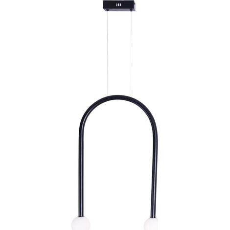Suspension LED Maxlight noire arc 2 globes blancs 3000K (1/5)