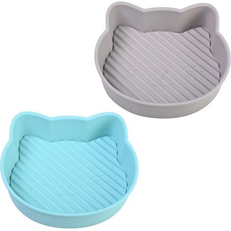 2-teilige, wiederverwendbare Silikon-Heißluftfritteusenform, Silikon-Heißluftfritteusenschale, Heißluftfritteusen-Zubehör, Silikon-Kuchenform für Heißluftfritteuse, Mikrowelle und Backofen, 18,8 cm (1/5)