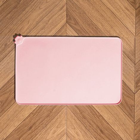 Tappetino per l'alimentazione degli animali domestici in silicone di grandi dimensioni, 48 x 30,5 cm, impermeabile, antiscivolo, facile da pulire, resistente agli schizzi, per cani e gatti. (1/5)