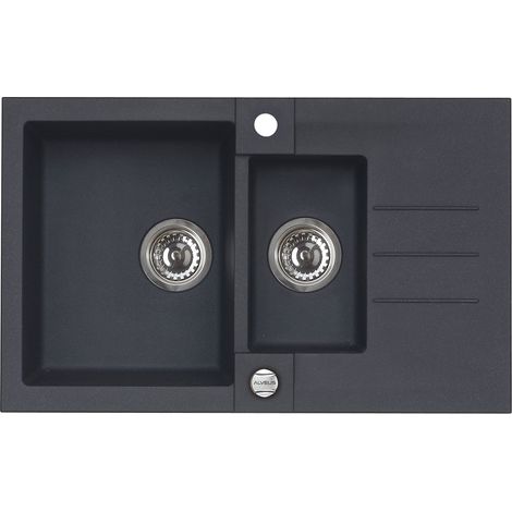 Alveus Rock - Fregadero de granito 78x48 cm, con control de desagüe, carbon 1090955 (1/5)