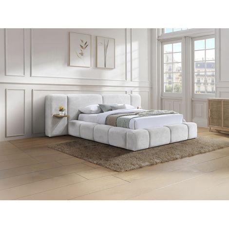Letto contenitore con comodini 160 x 200cm Tessuto bouclette Beige – VILACO (1/4)