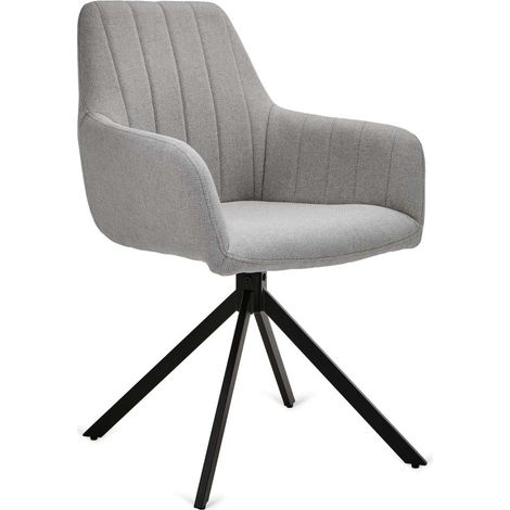 Pack de 2 sillones Gabi tapizadas en textil gris, 85cm(alto) 42cm(ancho) 58cm(fondo) (1/2)