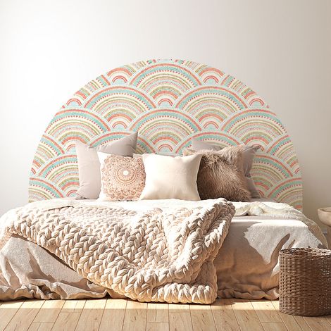 Stickers tête de lit - Motif oriental - 160 x 130 cm - Pour lits (120 à 140 cm) - Adhésif MAT (1/2)