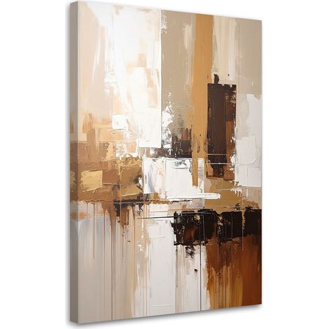Image sur Toile, Abstraction beige et marron,20x30 (1/4)