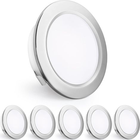 Spots LED Encastrables 230V, 4W 440LM Spots de Plafond 16mm Ultra-Plats 4000K Blanc Neutre Trou de Perçage 55-60mm pour Cuisine, Salon, Chambre, Blanc, Lot de 3 (1/5)