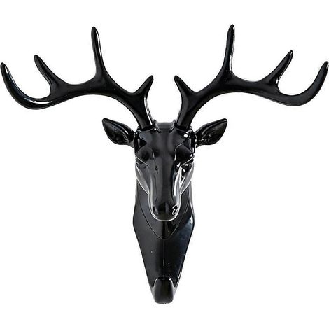 Crochets en bois de cerf créatifs, cintres uniques en forme d'animaux, cadeaux de décoration amusants, modèles noirs parfaits à offrir à des amis. (1/5)