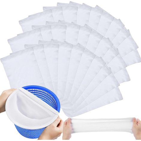 30 Chaussette Skimmer Piscine,Nylon,Filtre Élastique,Piscine,Blanc,Jardin (1/5)