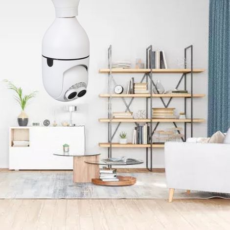 Caméra sans fil E27 avec Wi-Fi, éclairage panoramique haute définition, vision nocturne, moniteur à double objectif, 110-230 V (1/5)