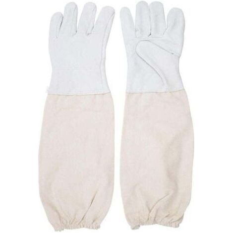 Gants de Protection en Peau de ChèVre Pour Apiculteur Avec Manches VentiléEs ModèLe Universel Gants en Cuir pour Apiculteur Outils D\'Apiculture (1/4)