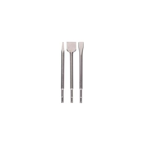 3-teiliges SDS-Plus-Meißelset (für Beton und Mauerwerk, Zubehör für Schlagbohrmaschinen) Silber - Crezuo (1/4)