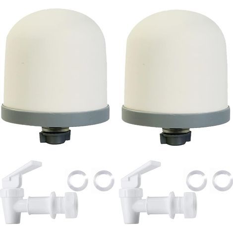 Kuppelfilter, 2 Wasserhähne, Diatomit-Keramik, BPA-freier Kunststoff, für Haushaltswassereimer (1/5)