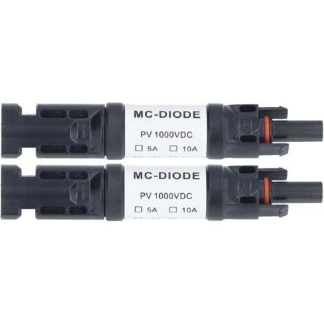 Lot de 2 Pièces de Connecteur PV Solaire 1000 V connecteur MC4,Diode Anti-retour Intégrée IP68 étanche pour Connexion Panneau Solaire(20A) (1/4)