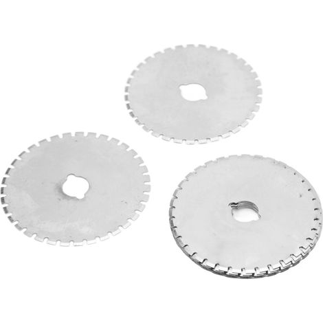 Lot de 10 lames de cutter rotatif tranchantes en acier inoxydable, pour la couture, le tissu, le cuir et le quilting. (1/5)