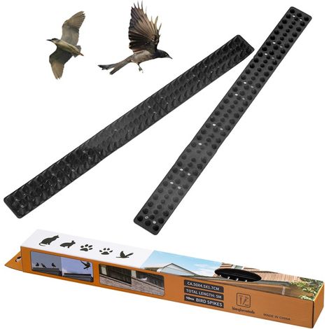 10 Stück weiche Kunststoff-Vogelabwehrspitzen, schwarze Diebstahlsicherungsspitzen für Wände (1/5)