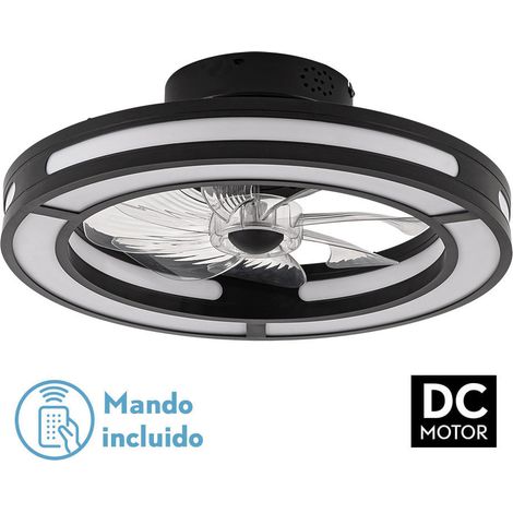 FABRILAMP Ventilatore DC 58w Kastoria Black 8 Pale Abs Transp 50d 6 Velocità 5900lm 3 Colori / Terremoto, Memoria e Timer (1/3)