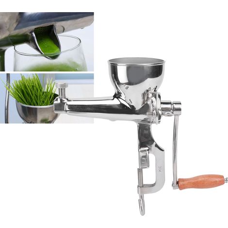 Manueller Weizengrasentsafter mit Einfüllöffnung – Edelstahl 304 Multifruitpresse mit Pumpe für Orangen, Ingwer und Granatäpfel – Kiefernholzgriff und Zubehör (1/5)