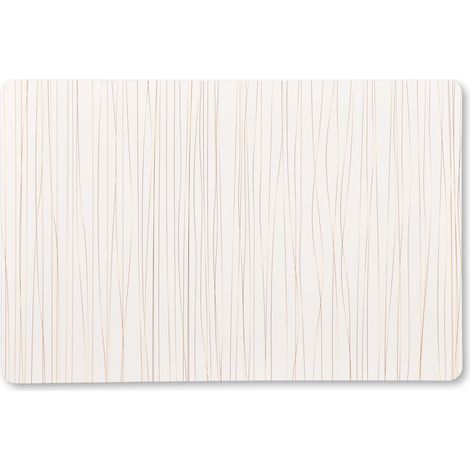 Set de Table Blanc avec Rayures dorées en polypropylène, Dessous de Verre Tendance (1/2)
