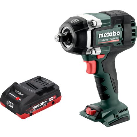 Metabo SSW 18 LTX 800 BL Atornillador de impacto a batería 18 V 800 Nm 1/2" sin escobillas + 1 batería LiHD 4,0 Ah - sin cargador